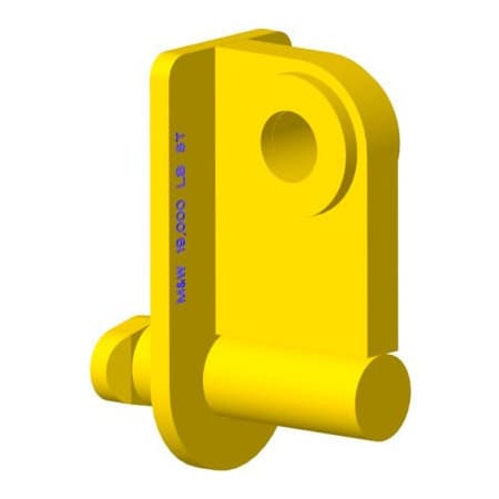 Machining & Welding By Olsen M&W Straight Container Lift Lug 12"L x 6"W x 8"H, Yellow - 19000 Lb. Capacity 15373